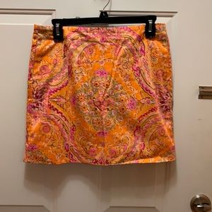 J.Crew Factory orange printed skirt Size 2